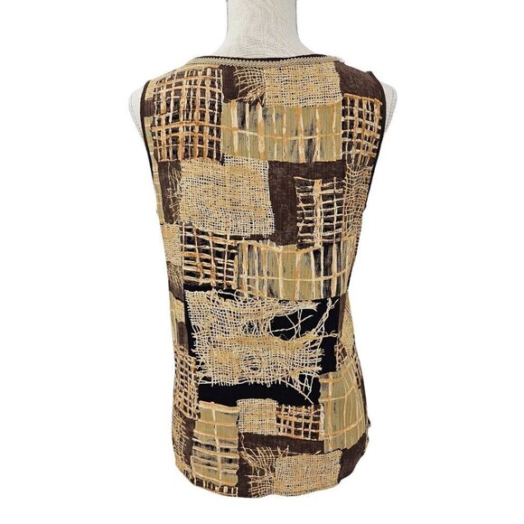 Platinum Dorothy Schoelen Abstract Tank Jacket Set Women's Size P XS Art To Wear - Picture 6 of 16